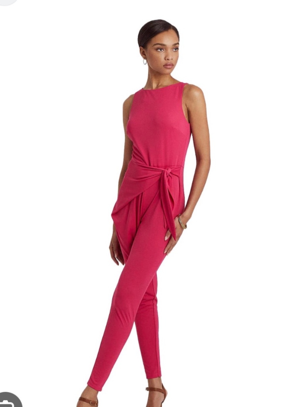 Pink figure flattering Ralph Lauren Jumpsuit.